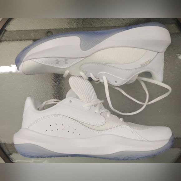 Under Armour Lockdown 7 Low "White Metalic Silver Size 10 - Picture 2 of 9